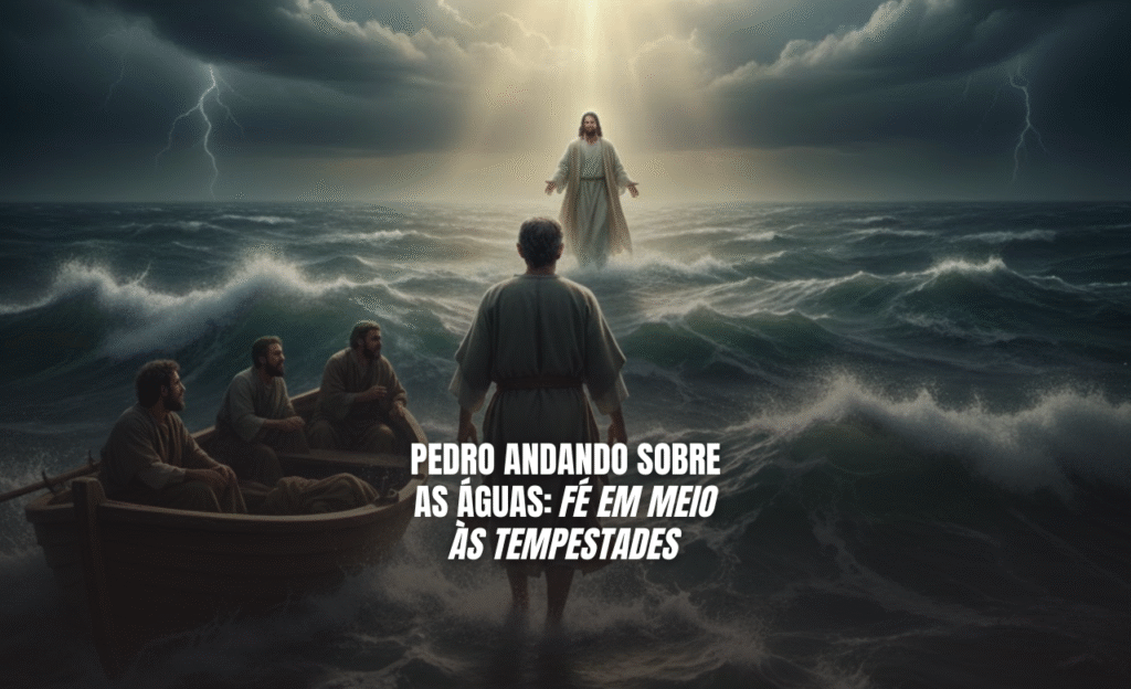 PEDRO ANDANDO SOBRE AS ÁGUAS: FÉ EM MEIO ÀS TEMPESTADES Texto base: Mateus 14:22–33 Textos de apoio: Isaías 43:2; Hebreus 12:2; Salmo 77:19