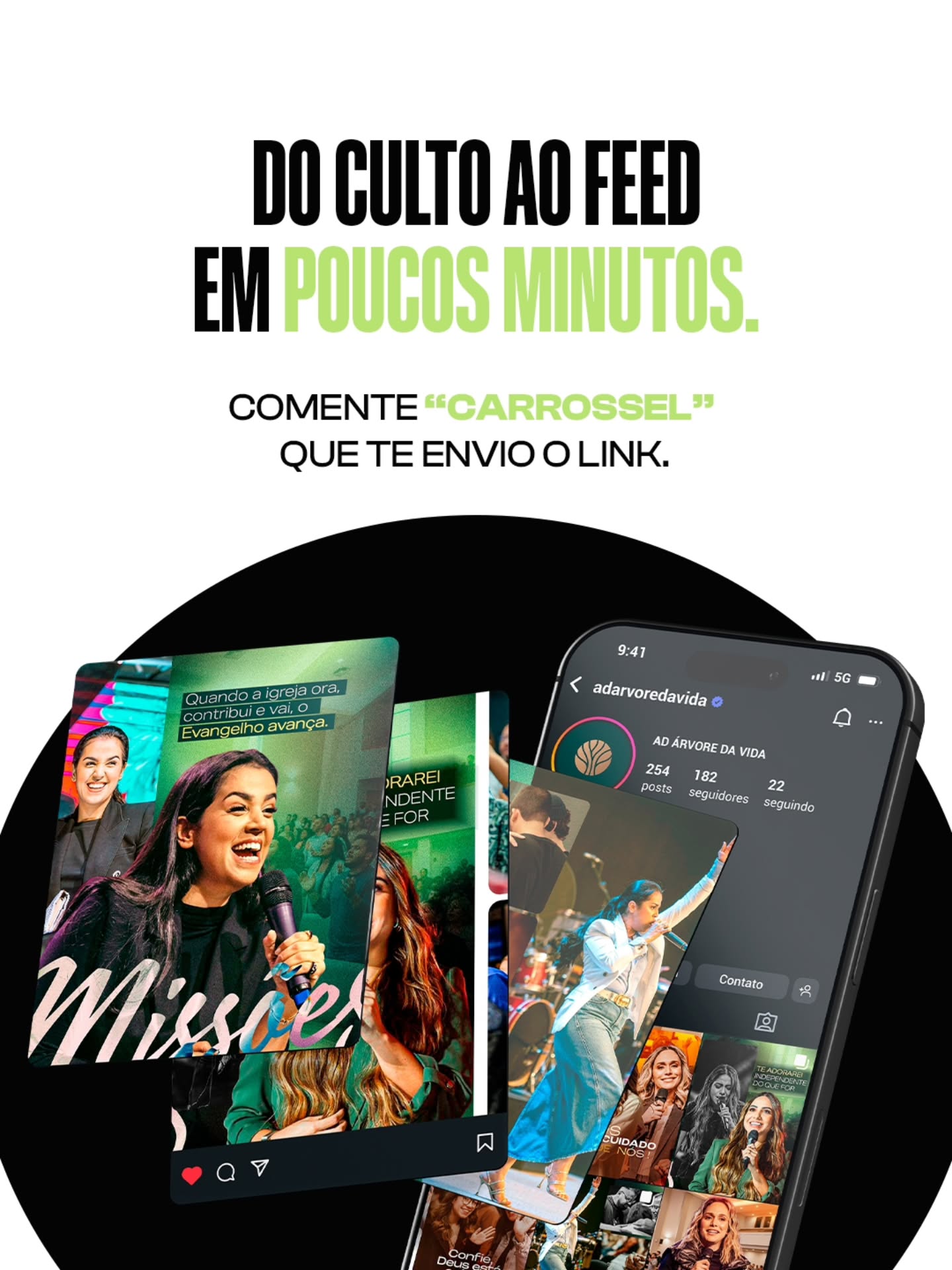 Apresentação dos layouts do culto ao feed do Instagram
